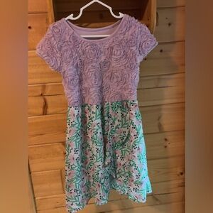 Wonder Nation Girls Pastel Floral Spring Dress Size 6–6X